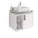 Ver imagem 3 de Gabinete de Banheiro 1 Cuba Sobreposta em Base de Vidro Porto Mgm Móveis