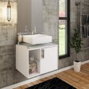 Ver imagem 1 de Gabinete de Banheiro 1 Cuba Sobreposta em Base de Vidro Porto Mgm Móveis