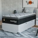 Ver imagem 7 de Cama Box Baú Solteiro + Colchão Comfort Class Pillow Top Preto/suede Branco