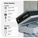 Ver imagem 3 de Cama Box Baú Solteiro + Colchão Comfort Class Pillow Top Preto/suede Branco