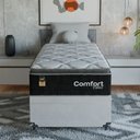 Ver mais imagens de Cama Box Baú Solteiro + Colchão Comfort Class Pillow Top Preto/suede Branco