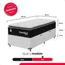 Ver imagem 4 de Cama Box Baú Solteiro + Colchão Comfort Class Pillow Top Preto/suede Branco
