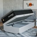 Ver imagem 1 de Cama Box Baú Solteiro + Colchão Comfort Class Pillow Top Preto/suede Branco