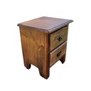 Ver imagem 3 de Mesa de Cabeceira de Madeira Rústica com 2 Gavetas – 35x49x40cm