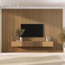 Ver imagem 2 de Rack com Painel Ripado para TV até 86 Polegadas Planejado 320CMX250CM Aruá CabeCasa MadeiraOriginals