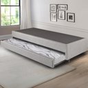 Ver imagem 3 de Bicama Box Solteiro Courino Linho Cinza 96x203x28 Cm com Colchão Auxiliar Ecoflex