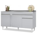 Ver imagem 1 de Balcão de Cozinha com Pia Inox 150cm Dakota Cinza Claro - Lumil
