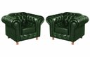 Ver imagem 2 de Kit Luis XV Chesterfiels Sofa 3 Lugares + 2 Poltronas Decoração Sala Recepção Barbearia - Couríssimo