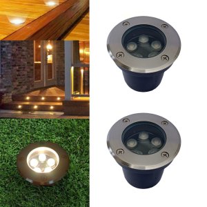 2 Balizadores Led SMD 5W Bivolt Blindado Vedado De Embutir Em Piso Chão Gramado Escada Jardim (Ilumi