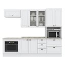Ver imagem 1 de Cozinha Completa Americana 5 Peças com Balcão Forno de Embutir Branco e Tampo Calcare - Móveis Henn