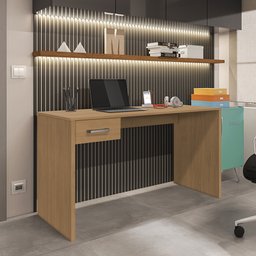 Mesa para Computador Escritório Home Office com Gaveta:freijó - 2