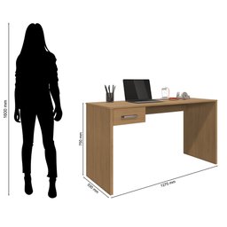 Mesa para Computador Escritório Home Office com Gaveta:freijó - 4