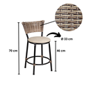 Ver imagem 5 de Kit 2 Banquinhos Baixo Cozinha Americana de Fibra Sintetica:capuccino/bege