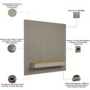 Ver imagem 5 de Painel Ripado para TV 85 pol com Bancada Suspensa Orgânica 297cm Slats L05 Tauari Gris Fosco - Lyam
