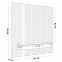 Ver imagem 6 de Painel Ripado para TV 85 pol com Bancada Suspensa Orgânica 297cm Slats L05 Tauari Gris Fosco - Lyam
