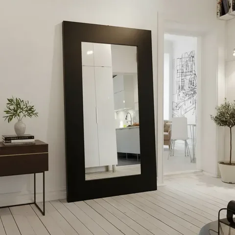 Espelho Mdf Preto 140x200 Cm Luxo