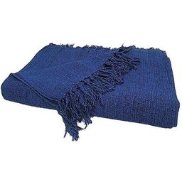 Manta Xale sofá cama Azul Marinho 2,20x1,50m tear artesanal protetora decorativa - 2