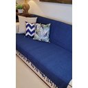 Ver imagem 6 de Manta Xale sofá cama Azul Marinho 2,20x1,50m tear artesanal protetora decorativa