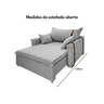 Poltrona Sofá-cama Valence Premium 100cm SoftGel D33  Linho Cinza Claro - 2