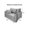 Poltrona Sofá-cama Valence Premium 100cm SoftGel D33  Linho Cinza Claro - 3