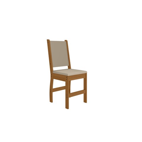 Kit 2 Cadeiras Estofadas para Mesa Sala de Jantar Reforçada Clara - Freijó/savana