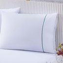 Ver imagem 3 de Jogo de Cama Lençol 100% Algodão Percal 150 Fios King Gran Moratta 3 Peças - Branco e Verde