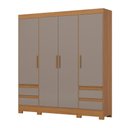 Ver imagem 4 de Guarda Roupa Roupeiro Casal Bernardi B383 Briz 4 Portas 4 Gavetas Cinamomo Avelã Henn