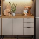 Ver imagem 2 de Balcão Cozinha Firenze com Tampo 120cm e 3 Portas 2 Gavetas Amendola/nude Prime Tx