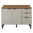 Ver imagem 4 de Balcão Cozinha Firenze com Tampo 120cm e 3 Portas 2 Gavetas Amendola/nude Prime Tx
