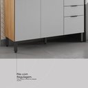 Ver imagem 7 de Balcão Cozinha Firenze com Tampo 120cm e 3 Portas 2 Gavetas Amendola/nude Prime Tx