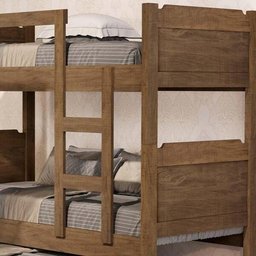Beliche Star Solteiro Com Cama Auxiliar - LV Móveis:Castanho - 3