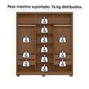 Ver imagem 5 de Guarda Roupa Casal 3 Portas de Correr com Espelho 195 Cm Dallas Carvalho Fendi Moval