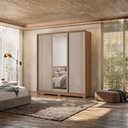 Ver imagem 6 de Guarda Roupa Casal 3 Portas de Correr com Espelho 195 Cm Dallas Carvalho Fendi Moval
