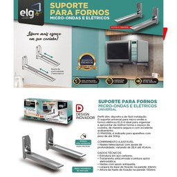 Suporte para Microondas Universal Mw05 Elg Prata Cor Inox - 2