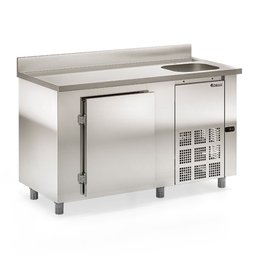 Balcão Frigorífico de Encosto GBFE-150 CD AI - Aço Inox 347L Cuba Lado Direito - Gelopar 220V - 1