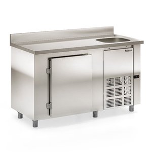 Balcão Frigorífico de Encosto GBFE-150 CD AI - Aço Inox 347L Cuba Lado Direito - Gelopar 220V