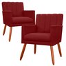 Kit 2 Poltrona Decorativa Miami Bordo para Sala de Estar Recepção - 1