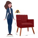 Ver imagem 4 de Kit 2 Poltrona Decorativa Miami Bordo para Sala de Estar Recepção