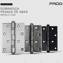 Ver mais imagens de Dobradiça para Porta Pado 4" com Rolamento 4030 Embutir 60kg Preto Texturizado com 3 Peças