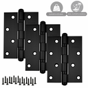 Ver imagem 2 de Dobradiça para Porta Pado 4" com Rolamento 4030 Embutir 60kg Preto Texturizado com 3 Peças