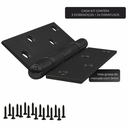 Ver imagem 4 de Dobradiça para Porta Pado 4" com Rolamento 4030 Embutir 60kg Preto Texturizado com 3 Peças