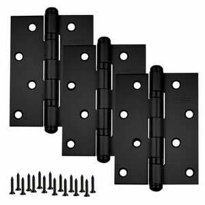 Dobradiça para Porta Pado 4" com Rolamento 4030 Embutir 60kg Preto Texturizado com 3 Peças