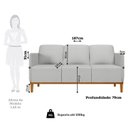 Ver imagem 3 de Sofá Living 3 Lugares com Pés em Madeira Maciça 187cm Estelí Yescasa