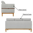 Ver imagem 4 de Sofá Living 3 Lugares com Pés em Madeira Maciça 187cm Estelí Yescasa