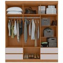 Ver imagem 7 de Guarda Roupa Casal Zeus 6 Portas de Bater 4 Gavetas MDP Amendoa Clean-Off White Móveis Lopas