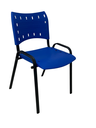 Ver imagem 2 de Kit 10 Cadeira ISO Base Preto Igreja, Escola, Escritório, Recepção - Azul