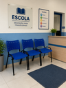 Ver imagem 3 de Kit 10 Cadeira ISO Base Preto Igreja, Escola, Escritório, Recepção - Azul