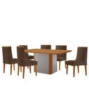 Ver imagem 2 de Mesa de Jantar Isadora 180cm Tampo Mdf Laminado com 6 Cadeiras Lisboa