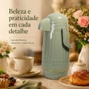 Ver imagem 7 de Garrafa Térmica Valentina 1L Verde Sage com Pressão e Detalhes Dourados