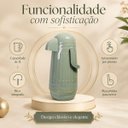 Ver mais imagens de Garrafa Térmica Valentina 1L Verde Sage com Pressão e Detalhes Dourados